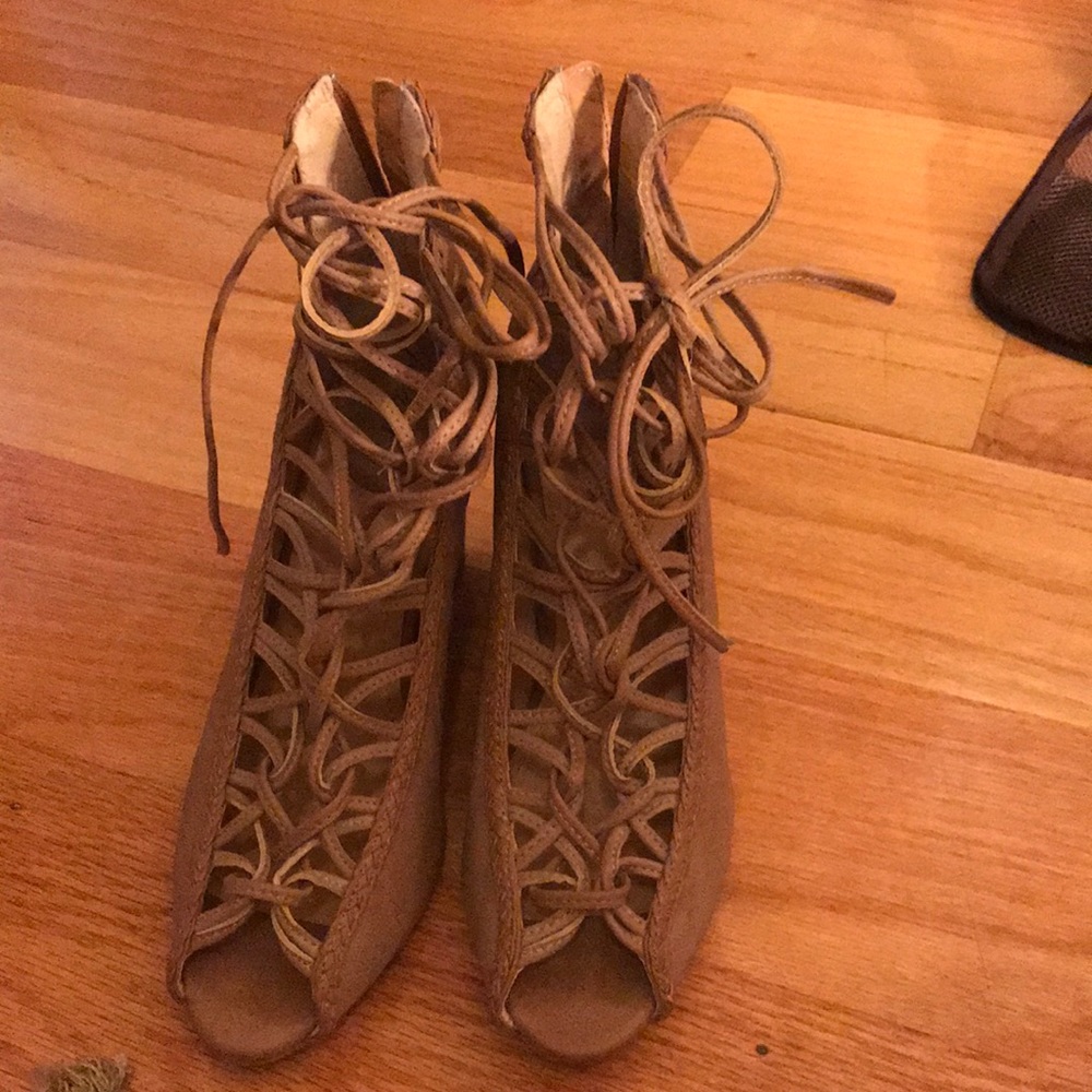 Lace up wedge
